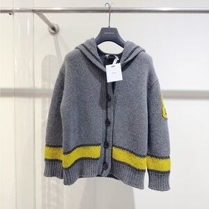 🚩steal authentic Dior Gray Knit Button Detail
